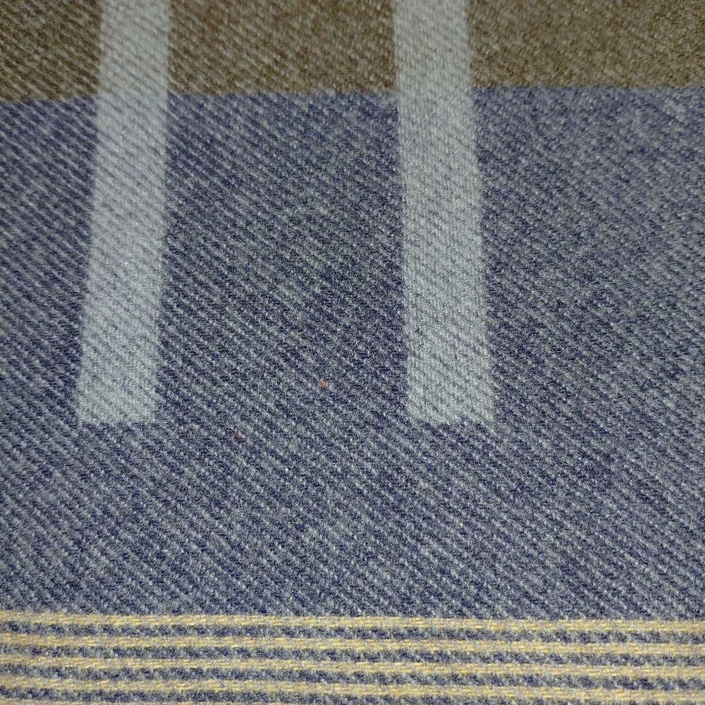 Louis Vuitton Wool Luxury Blue Gray Brown Long Wool Scarf